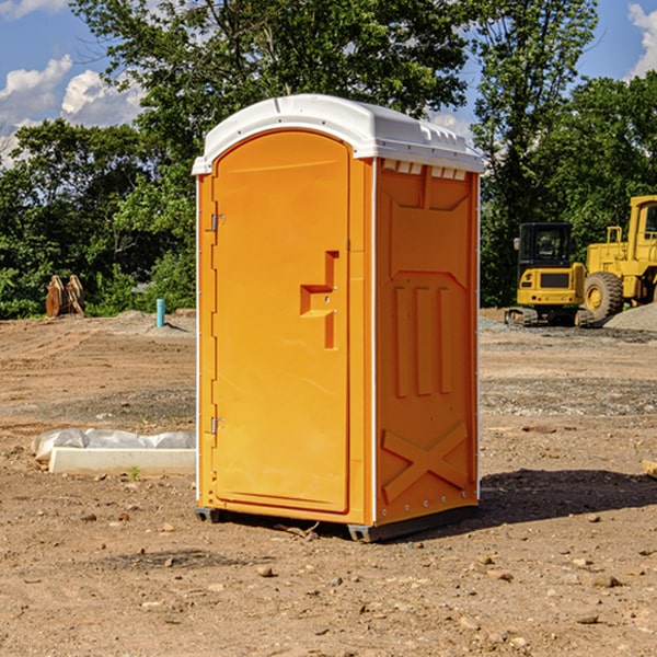 how often are the portable restrooms cleaned and serviced during a rental period in Mogul